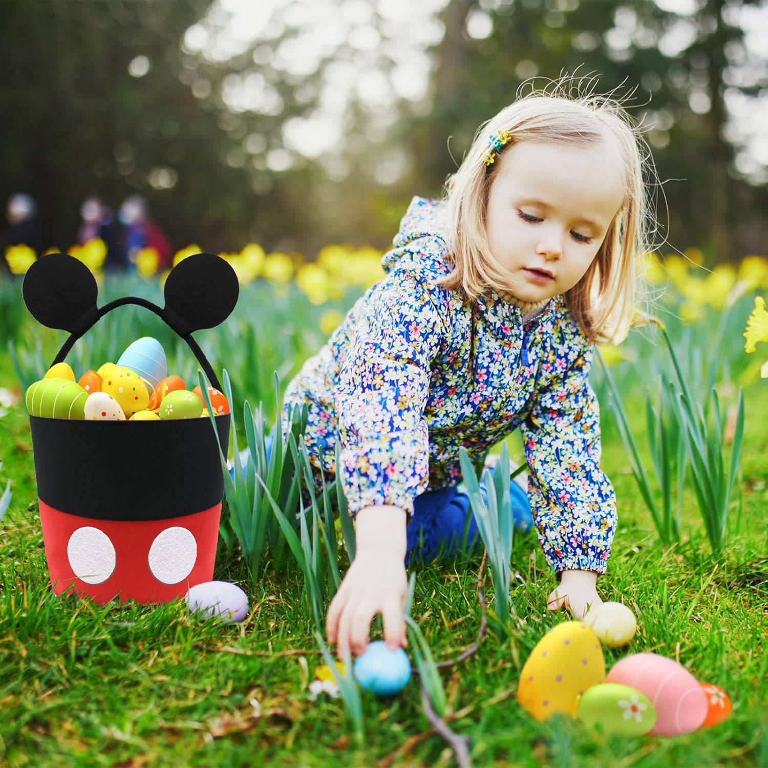 Bolsas de cesta de Pascua, bolsas multiusos de fieltro para caza de huevos, lindo conejo, cesta de Pascua para niños, bolsas de regalos de fiesta de
