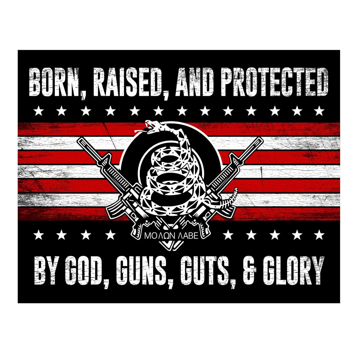 Born, Raised & Protected By God – Military Wall Art, This 2nd Amendment Wall Art Print wAmerican Flag Is For Patriotic Home Decor, Office Decor,