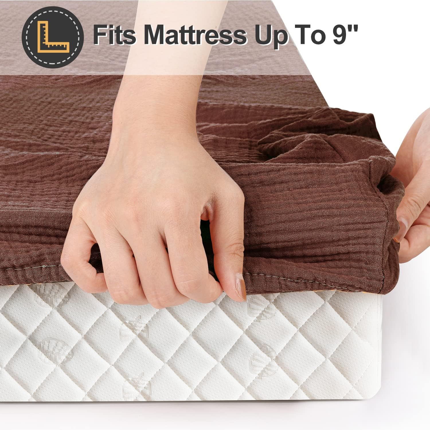 Super Juniors Muslin Baby Fitted Crib Sheet,Extra Cozy Soft Breathable Crib Mattress Sheets for Boys and Girls,28×52(Coffee)