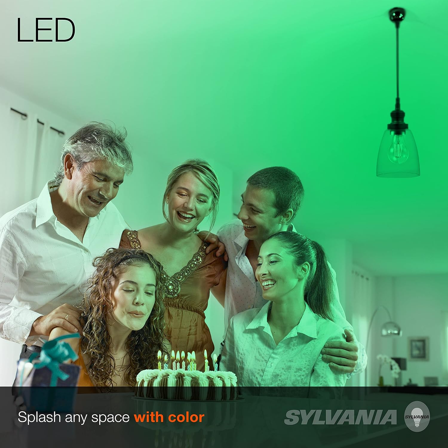 SYLVANIA Ultra LED- Bombilla de vidrio de color de filamento rojo general A19, 4.5 vatios, para decoración y detalles