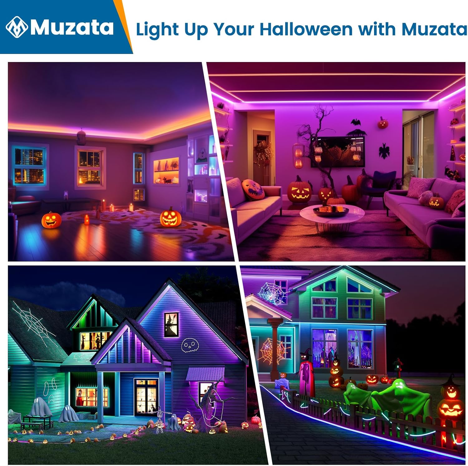 Muzata Paquete de 10 canales LED negros flexibles de 3.3 pies3.3 ft con lente de cubierta LED negra ahumada transparente, perfil de aluminio