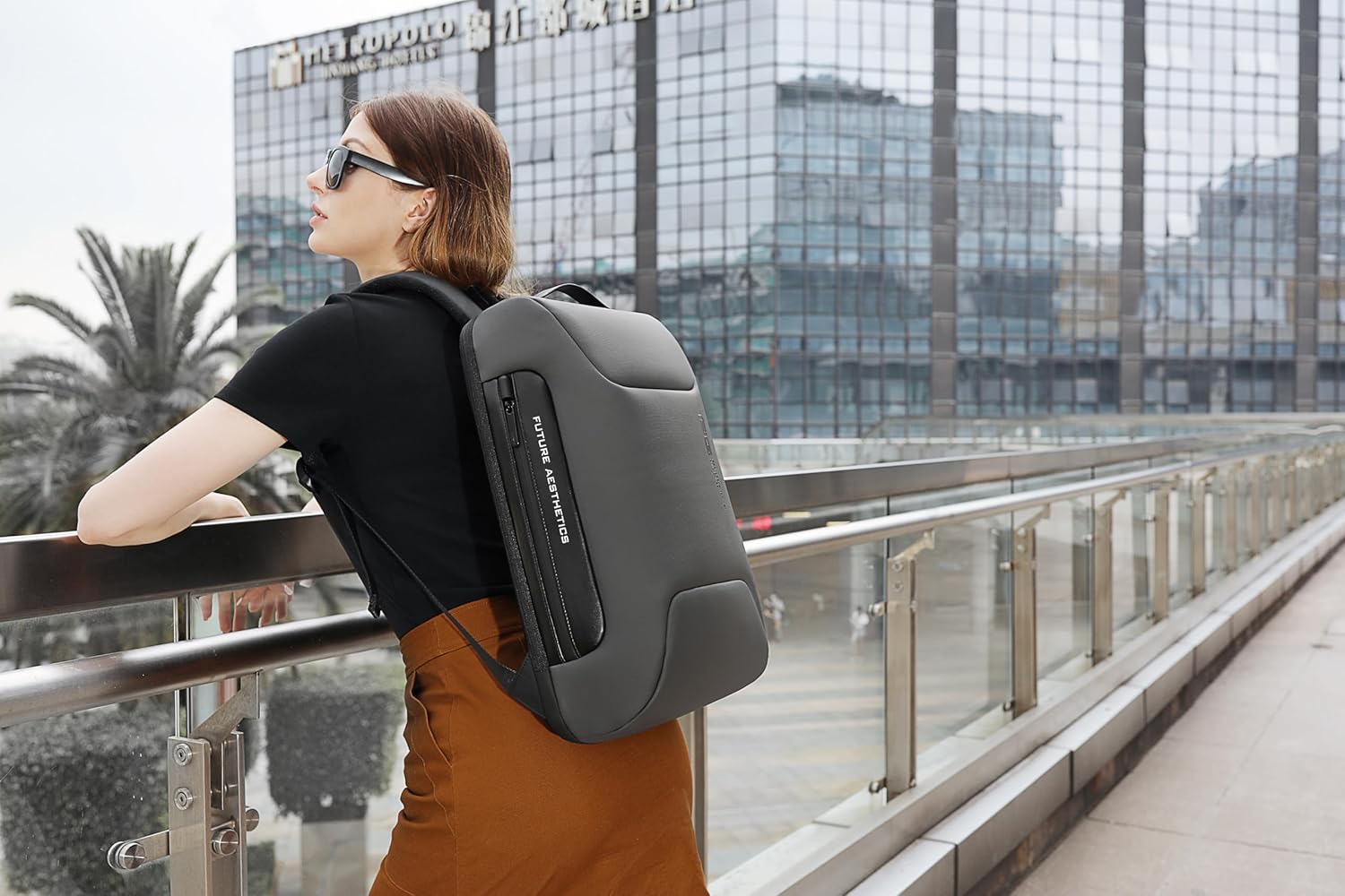 Mochila de viaje Busniess, impermeable e informal, bolsa para laptop para hombre y mujer, negro 5, Viajes de negocios
