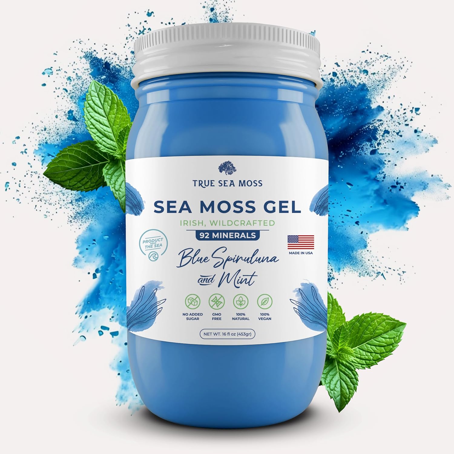 TrueSeaMoss Wildcrafted – Gel de musgo marino irlandés  Nutritiva masa marina cruda rica en minerales, proteínas y vitaminas  Musgo marino