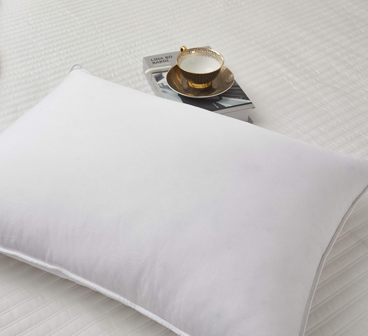 Blue Ridge Home Fashions White Siberian – Almohada de algodón Pima de 1000 hilos, 600 relleno, fabricada en Estados Unidos, tamaño King