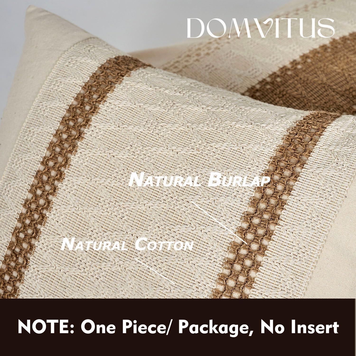 DOMVITUS Fundas de almohada bohemias de 20 x 20 pulgadas para almohadas decorativas de granja, fundas de almohada neutras para sala de estar,