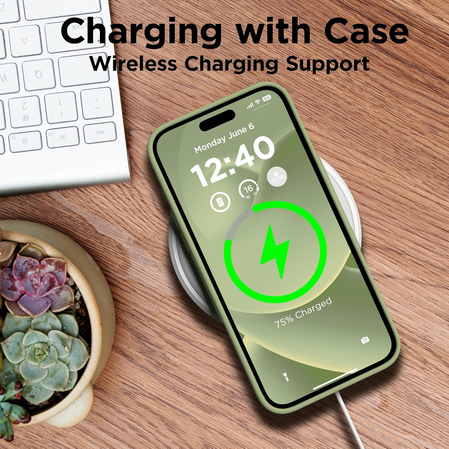 COFFKER Funda compatible con iPhone 15 Pro, funda de silicona líquida, cuerpo completo, funda protectora a prueba de golpes, funda delgada para