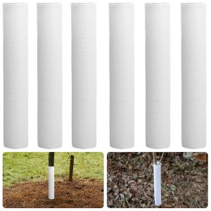 6 protectores de árbol corrugado, diámetro de 1.96 pulgadas, protectores de tronco de árbol de PP, protectores de tubo protector de corteza de árbol 6 protectores de árbol corrugado, diámetro de 1.96 pulgadas, protectores de tronco de árbol de PP, protectores de tubo protector de corteza de árbol