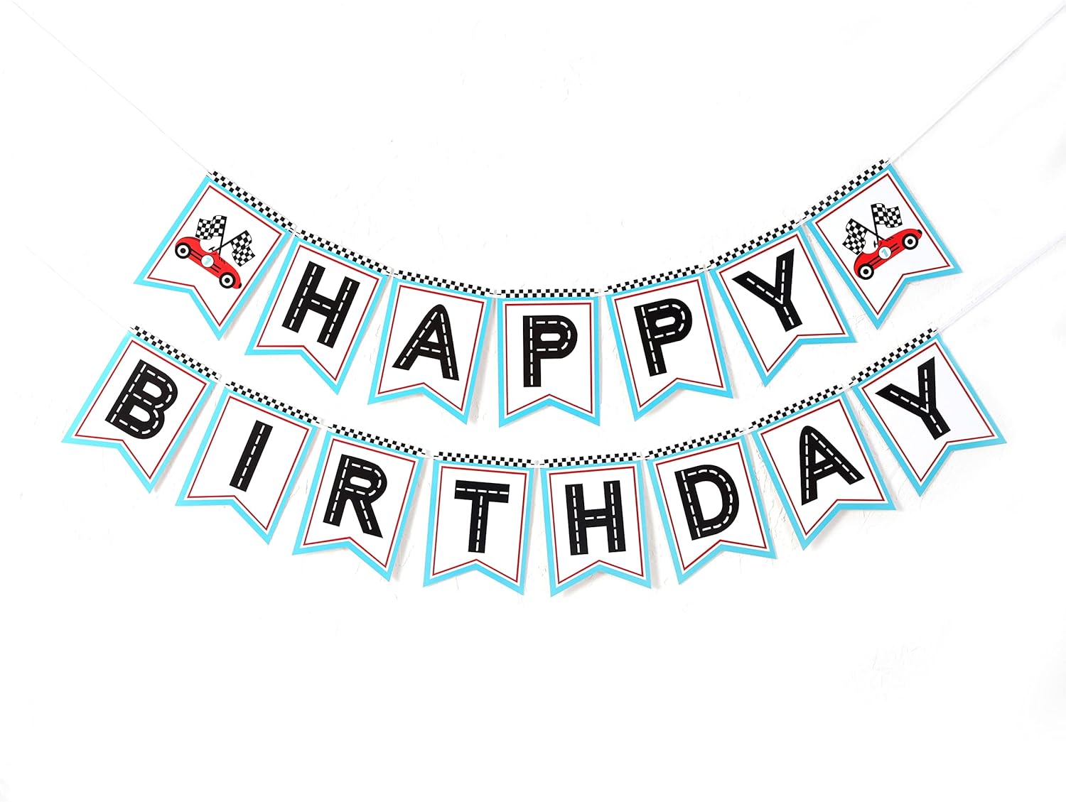 Cartel de feliz cumpleaños de carreras retro – Cartel de feliz cumpleaños, fiesta temática de carreras, decoración de fiesta de carreras.
