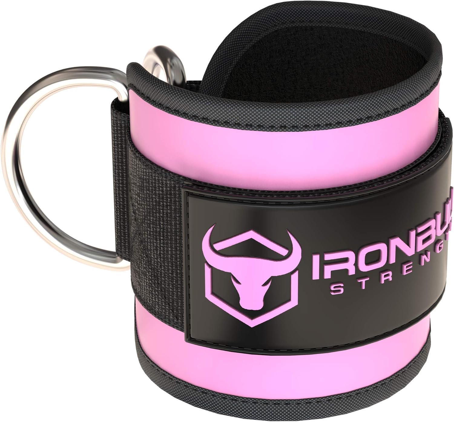 Iron Bull Strength Correas de tobillo para máquinas de cable (par)  Accesorio de doble anillo en D, totalmente ajustable, neopreno cómodo