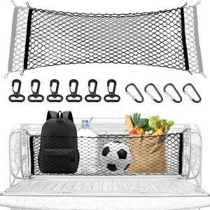 Red de carga para cama de camioneta, red elástica de malla estilo sobre para organizadores de maletero y almacenamiento con 10 ganchos compatible Red de carga para cama de camioneta, red elástica de malla estilo sobre para organizadores de maletero y almacenamiento con 10 ganchos compatible