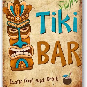 Tiki Bar Tin Signs Aloha Hawaii Good Times Great Friends – Letrero de metal vintage, decoración de pared para bares, restaurantes, cafeterías, pubs Tiki Bar Tin Signs Aloha Hawaii Good Times Great Friends – Letrero de metal vintage, decoración de pared para bares, restaurantes, cafeterías, pubs