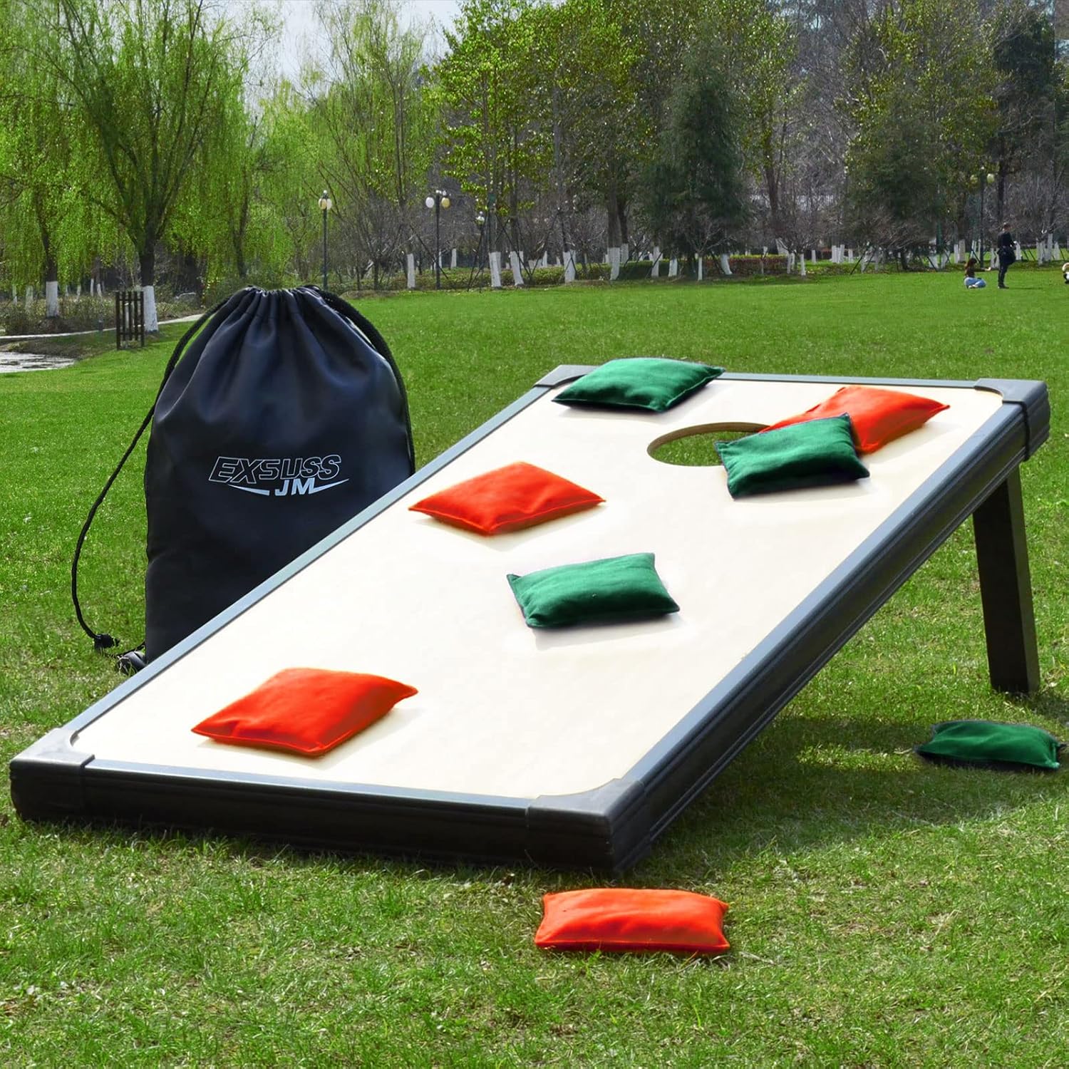 JMEXSUSS Juego de 8 bolsas de cornhole estándar resistentes a la intemperie, profesionales reguladoras para juegos de lanzamiento, bolsas de