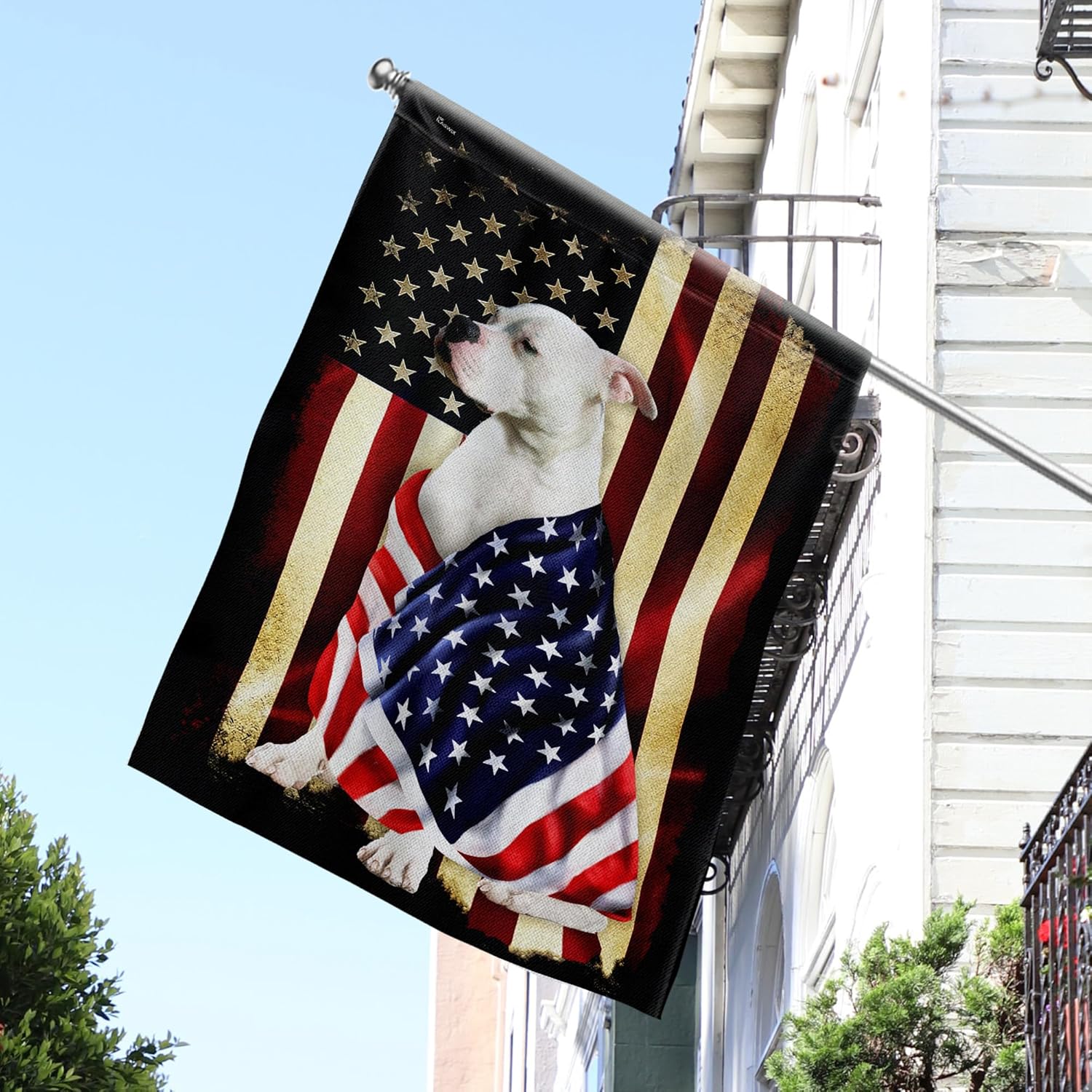 FLAGWIX Banderas de casa de bulldog americano, bandera de decoración de perro, bandera de casa de 30 x 40 pulgadas, decoración para el hogar,