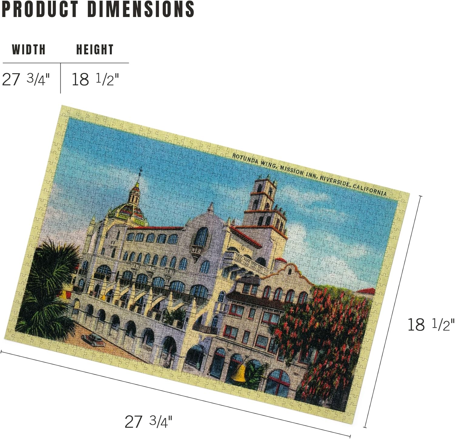 Riverside, California, Mission Inn, Rotunda Wing (rompecabezas de 1000 piezas, tamaño 19 x 27, desafiante rompecabezas para adultos y familia,