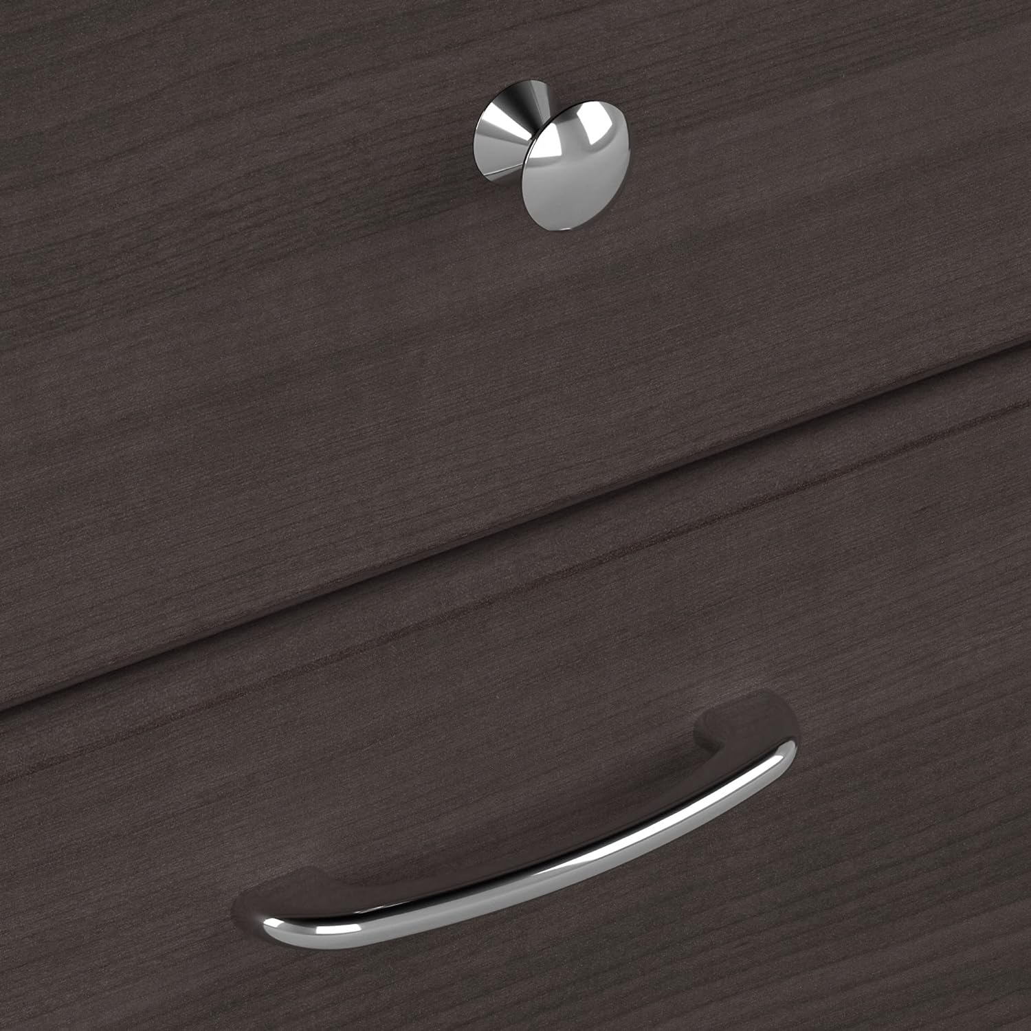 Bush Furniture – Escritorio en forma de L con gabinete, estantería de 5 estantes y archivador lateral  Mesa esquinera para computadora con