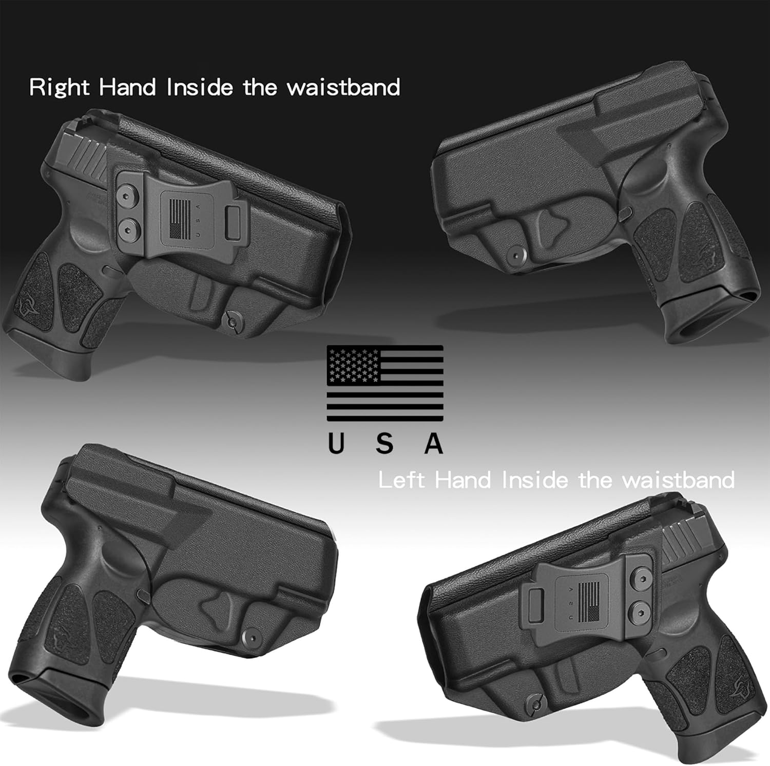 Adjustable Flexible Carry Carbon Fiber Gun Holster – Inside & Outside Waistband, Durable, Lightweight – Sweatproof & Anti-Scratch, Concealed Holster