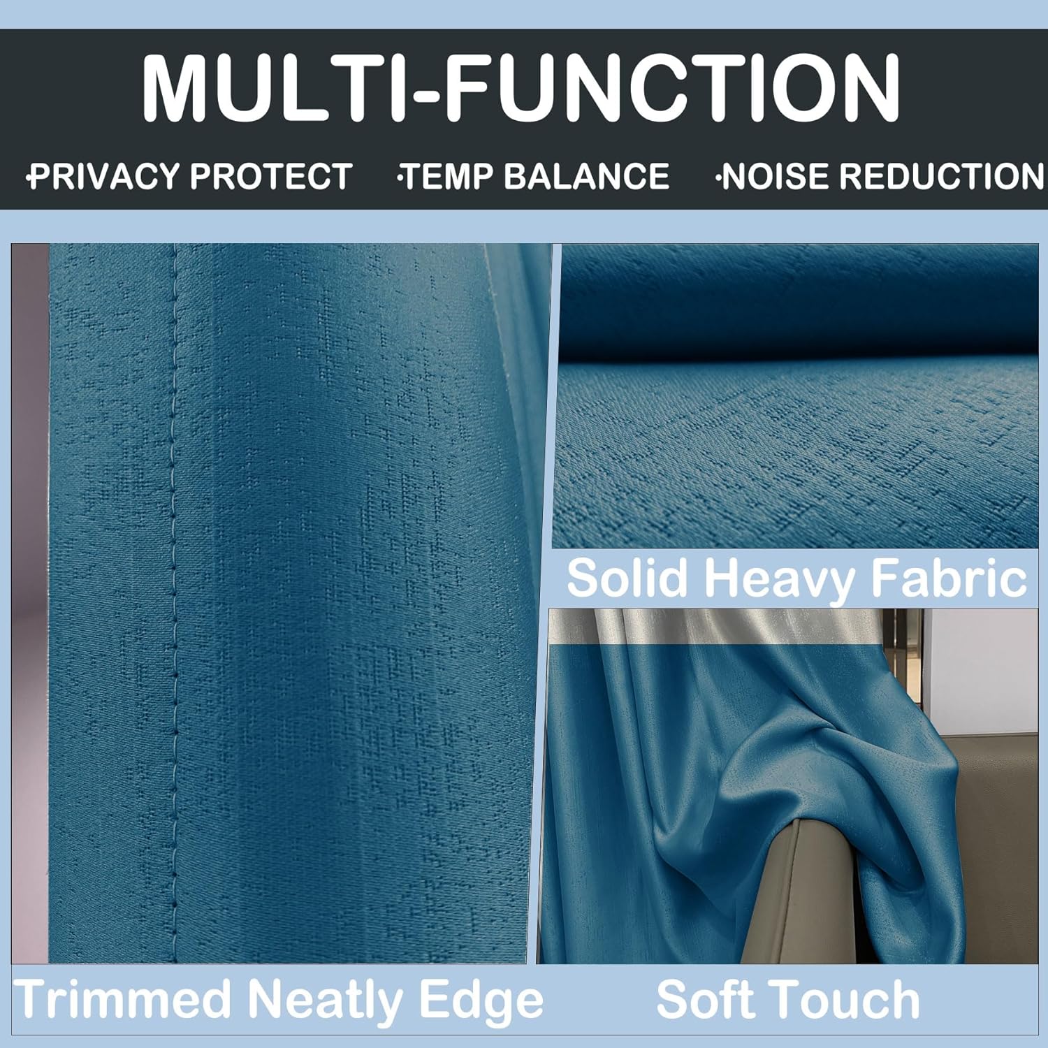 ZZYYQ Cortinas plisadas opacas ignífugas para dormitorio con aislamiento térmico, 84 pulgadas de largo, 84 pulgadas de ancho x 84 pulgadas de largo,