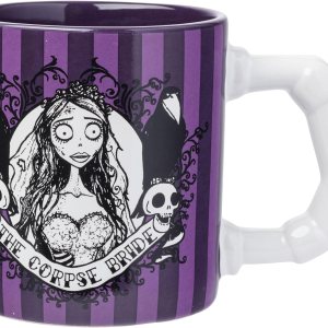 Silver Buffalo Taza de cerámica con mango esculpido, diseño de cadáveres y novias, 20 onzas Silver Buffalo Taza de cerámica con mango esculpido, diseño de cadáveres y novias, 20 onzas