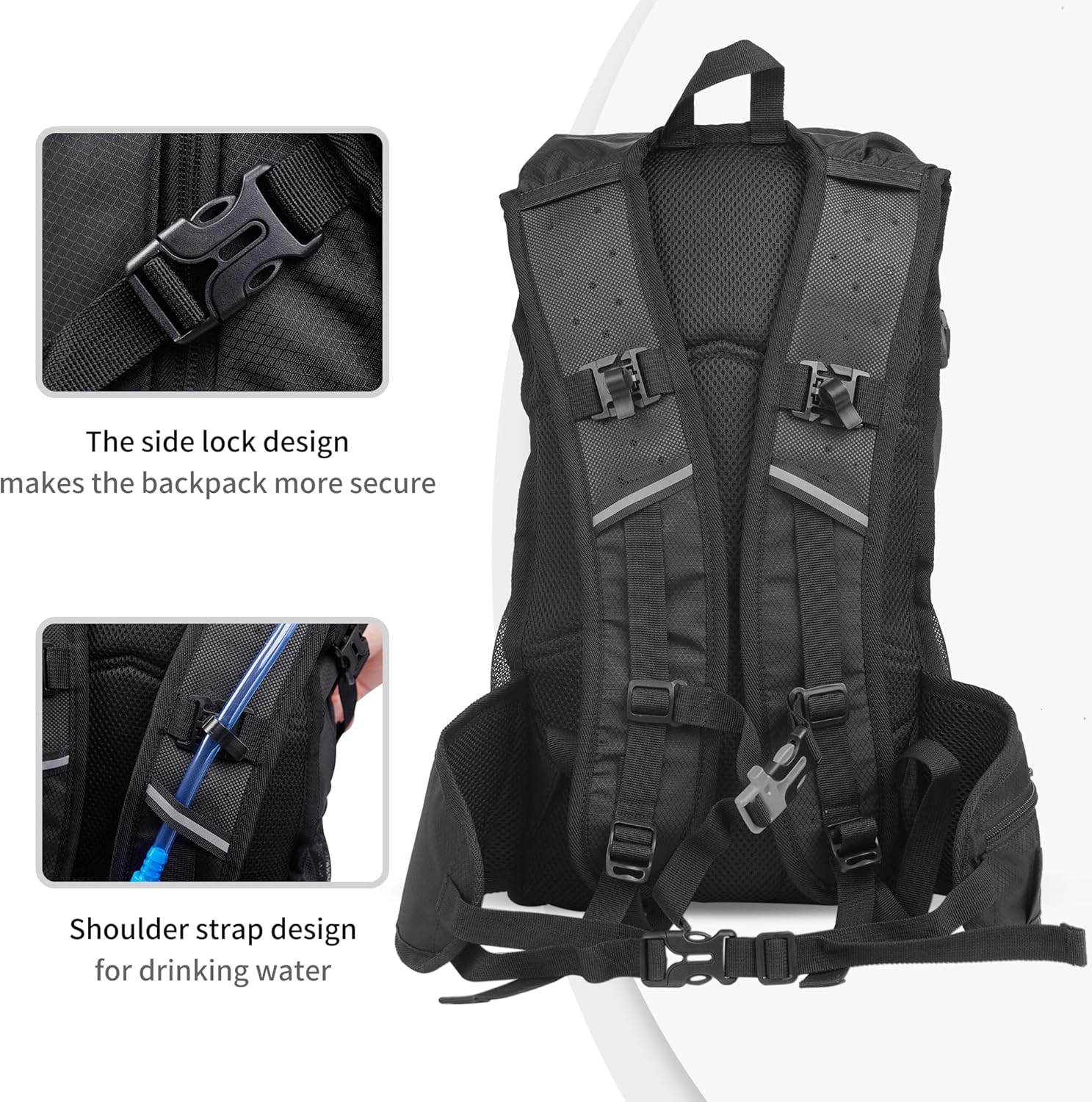Naturehike Hydration Backpack with 2L Water Bladder, Lightweight 20L Hydration Pack with Waist Protector for Running, Cycling, Hiking, Biking,