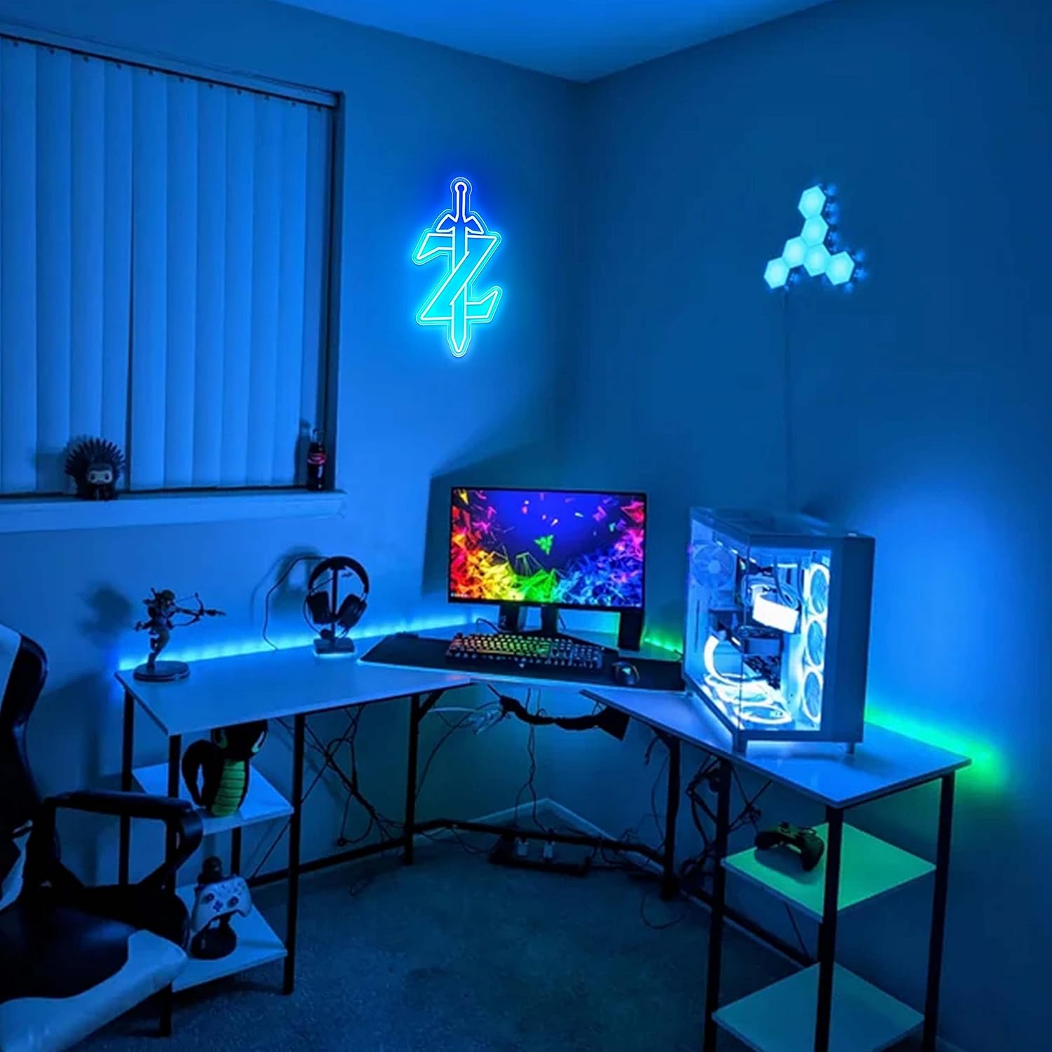 Zelda – Letrero de neón para jugadores, luz de neón icónica para decoración de sala de juegos, regalos de Zelda, espada Z, letrero LED, espada