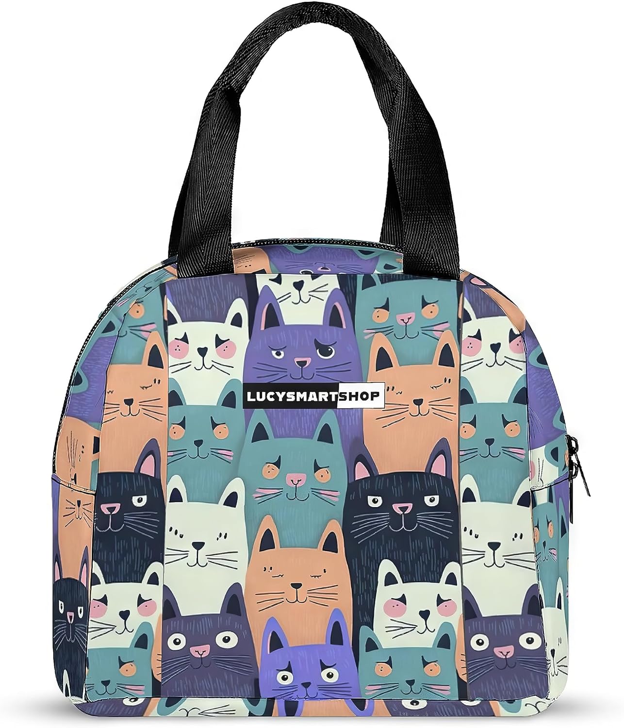 LUCYSMARSHOP – Lonchera para gatos pequeños para adolescentes, niñas, jóvenes y niñas para la escuela, simple y bonita, bolsa refrigeradora,