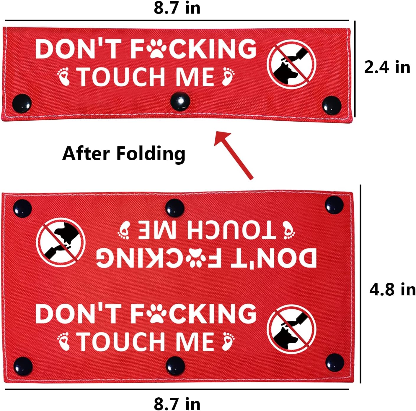Advivio Don’t Touch Me – Funda roja para correa de perro, etiqueta de parche de identificación colgante para mascotas, perros y gatos, la mejor
