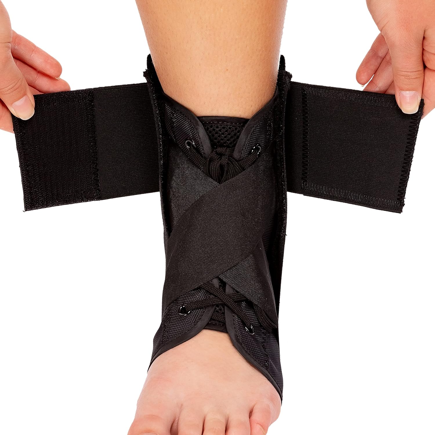 Franklin Sports Tobillera – Estabilizador de soporte de tobillo ajustable – Soporte de compresión para esguinces de tobillo y dolor – Tobillera
