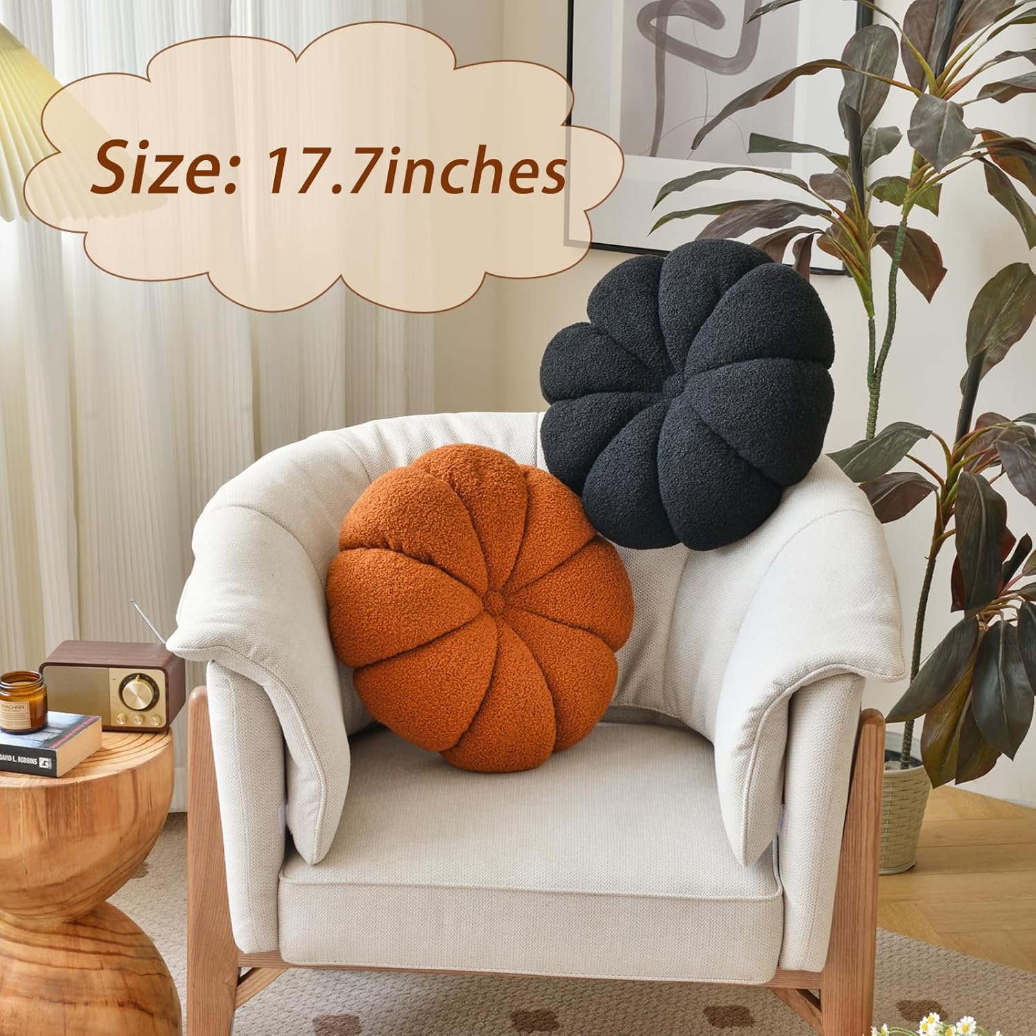 Cojín redondo para suelo, almohadas de calabaza, almohadas decorativas para sofá cama, cojines de asiento de suelo circulares gruesos, cojines de