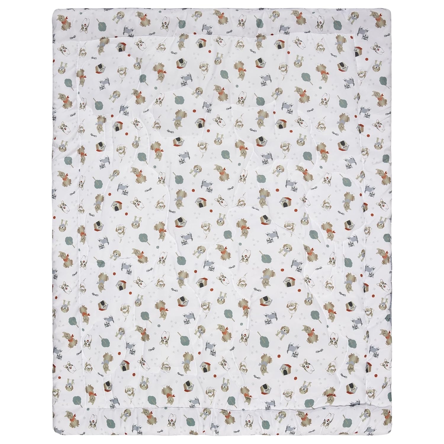Sammy & Lou Fur-Ever Friends – Juego de ropa de cama para cuna de bebé de 4 piezas, incluye edredón, sábanas bajeras para cuna neutrales, falda de