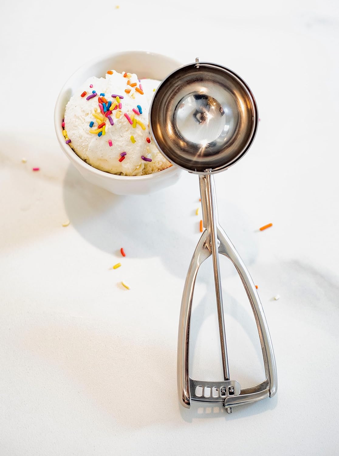 Jenaluca Cuchara para helado188, deacero inoxidable, elegante, Plateado