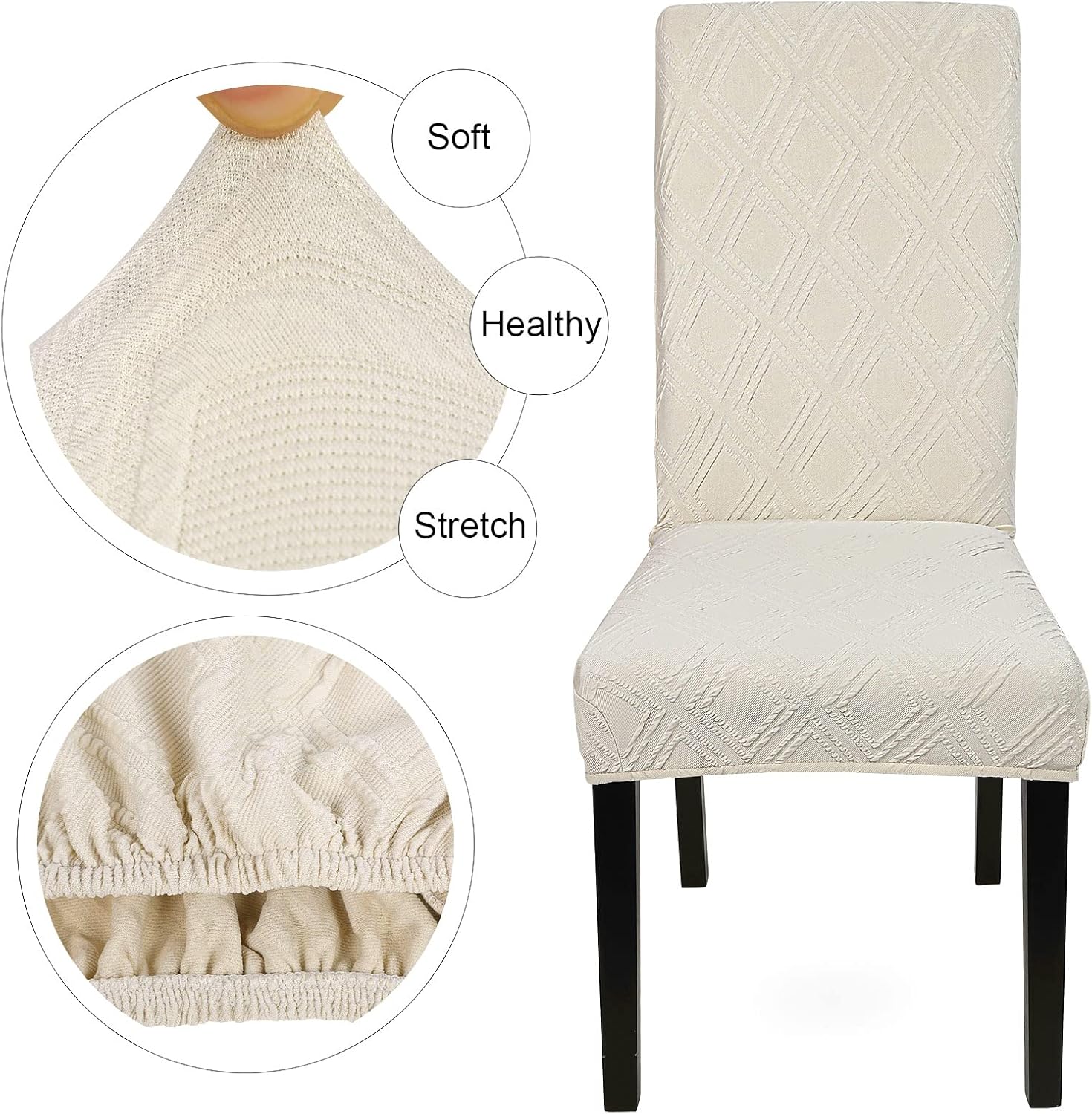 SearchI Juego de 4 fundas impermeables para sillas de comedor, fundas elásticas para sillas Parsons extraíbles, lavables, fundas protectoras para