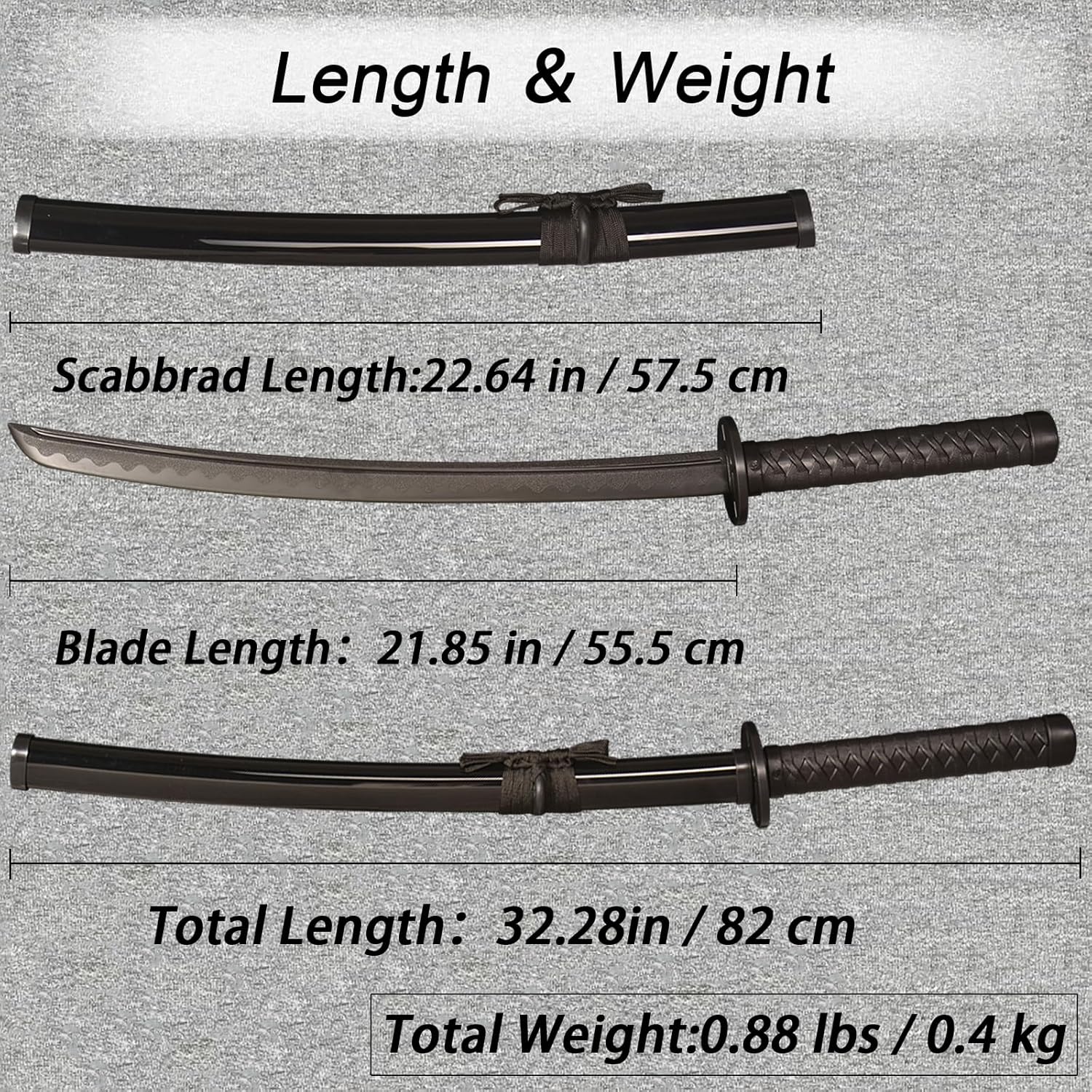 Espada marcial de entrenamiento de polipropileno,Práctica Katana Espada,Katana de entrenamiento para la práctica