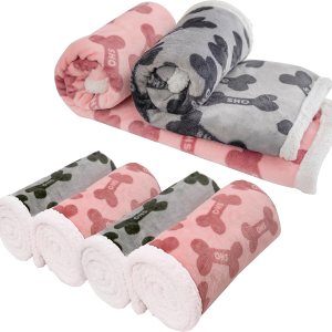 WIN WM MORE Dog Blankets 6 Pack Flannel Fleece Sherpa Puppy Throw Blankets Bulk 30×43 Inch Warm Sleeping Ultra Soft Bone Printed Plush Fluffy Paw WIN WM MORE Dog Blankets 6 Pack Flannel Fleece Sherpa Puppy Throw Blankets Bulk 30×43 Inch Warm Sleeping Ultra Soft Bone Printed Plush Fluffy Paw