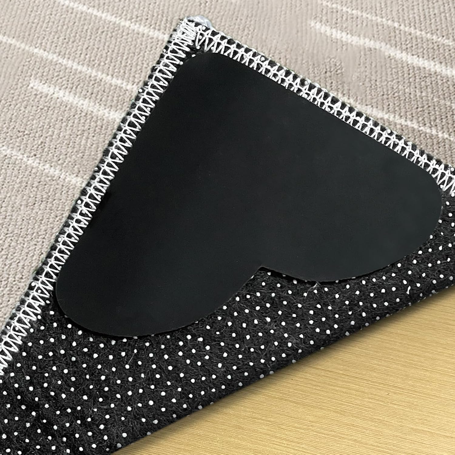 YOOHI Pinzas para alfombra, cinta antideslizante para suelos de madera dura y azulejos, cinta reutilizable para alfombras de área, agarre adhesivo