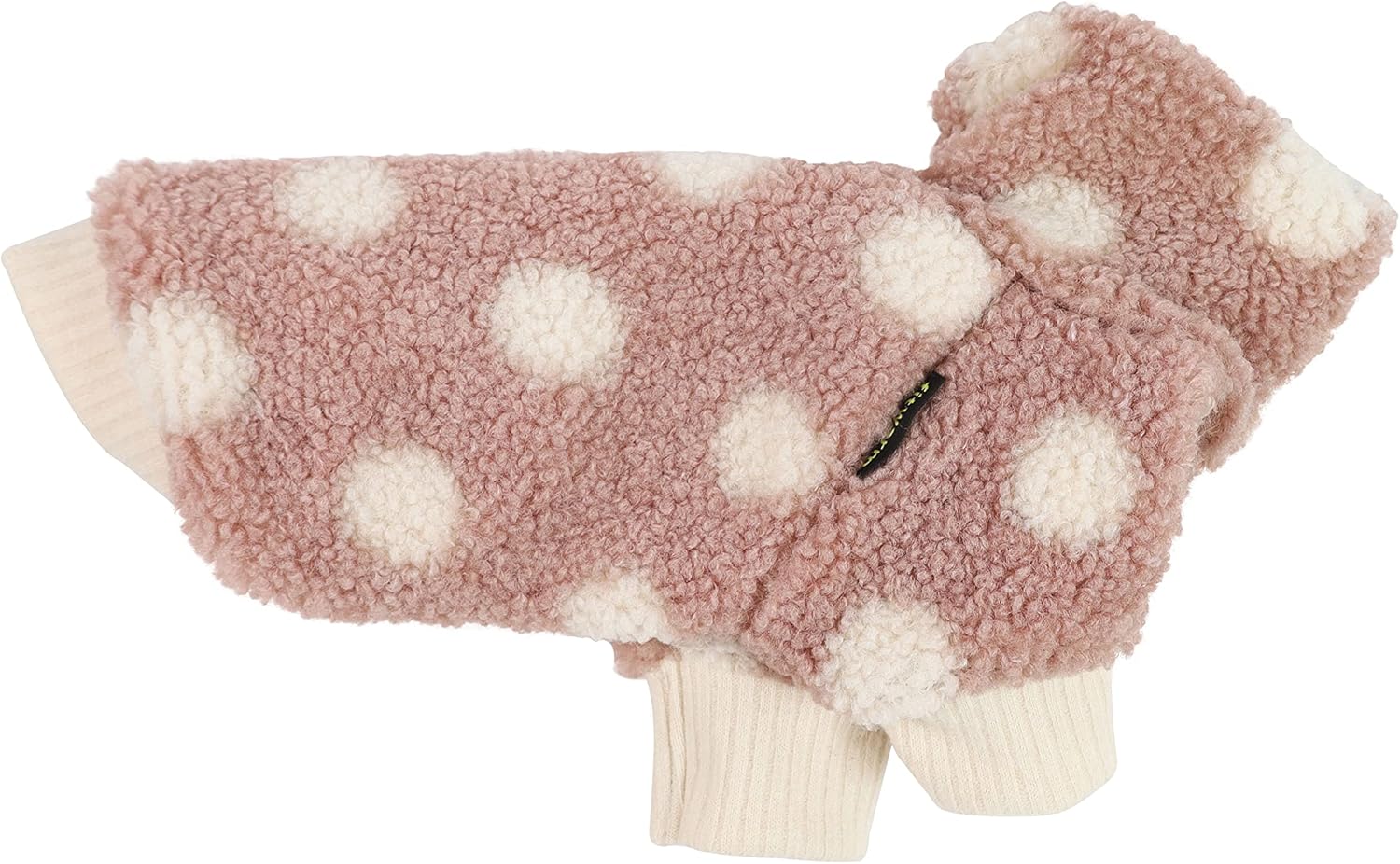 Fitwarm Abrigo de perro de sherpa a lunares, ropa de invierno para perros pequeños y niñas, suéter mullido para mascotas, atuendo para gatos, rosa,