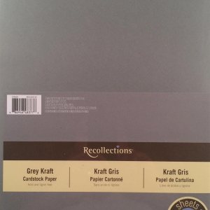 Recollections Paquete de papel de cartulina Kraft gris 8.5×11-50 hojas Recollections Paquete de papel de cartulina Kraft gris 8.5×11-50 hojas