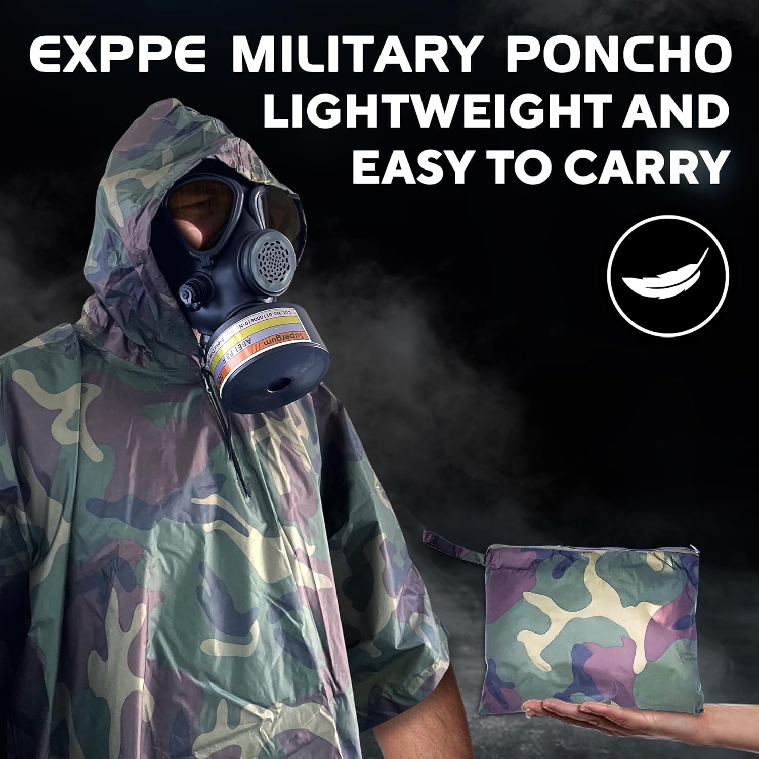 Poncho nuclear militar M15 V.2, poncho CBRN, poncho táctico, poncho del ejército para CBRN proteger la campana cbrn de materiales peligrosos,