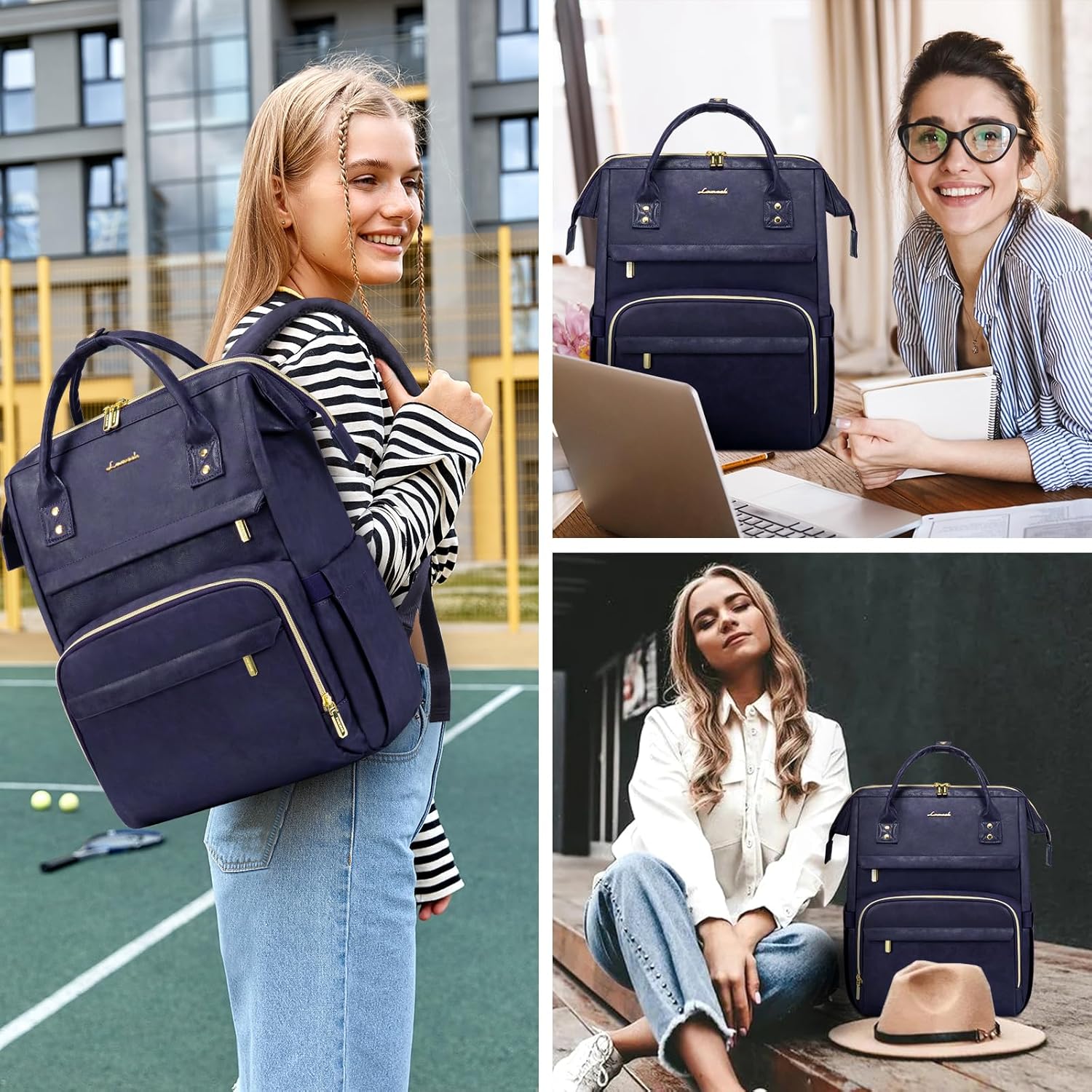 LOVEVOOK Mochila para laptop para mujer, mochila para mujer a la moda, Índigo Tinta, Classic