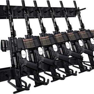 LUTER Bastidores de acero pesado para armas de interior, soporte de carga de 180 libras, estante de metal negro ajustable para armas de alta LUTER Bastidores de acero pesado para armas de interior, soporte de carga de 180 libras, estante de metal negro ajustable para armas de alta