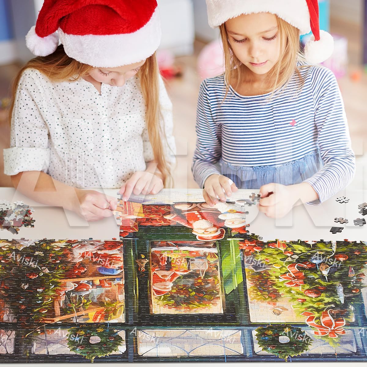 Rompecabezas de Navidad 2024, 27.5 x 19.7 pulgadas, rompecabezas navideños para adultos y niños, 1000 piezas de rompecabezas de Navidad, juegos