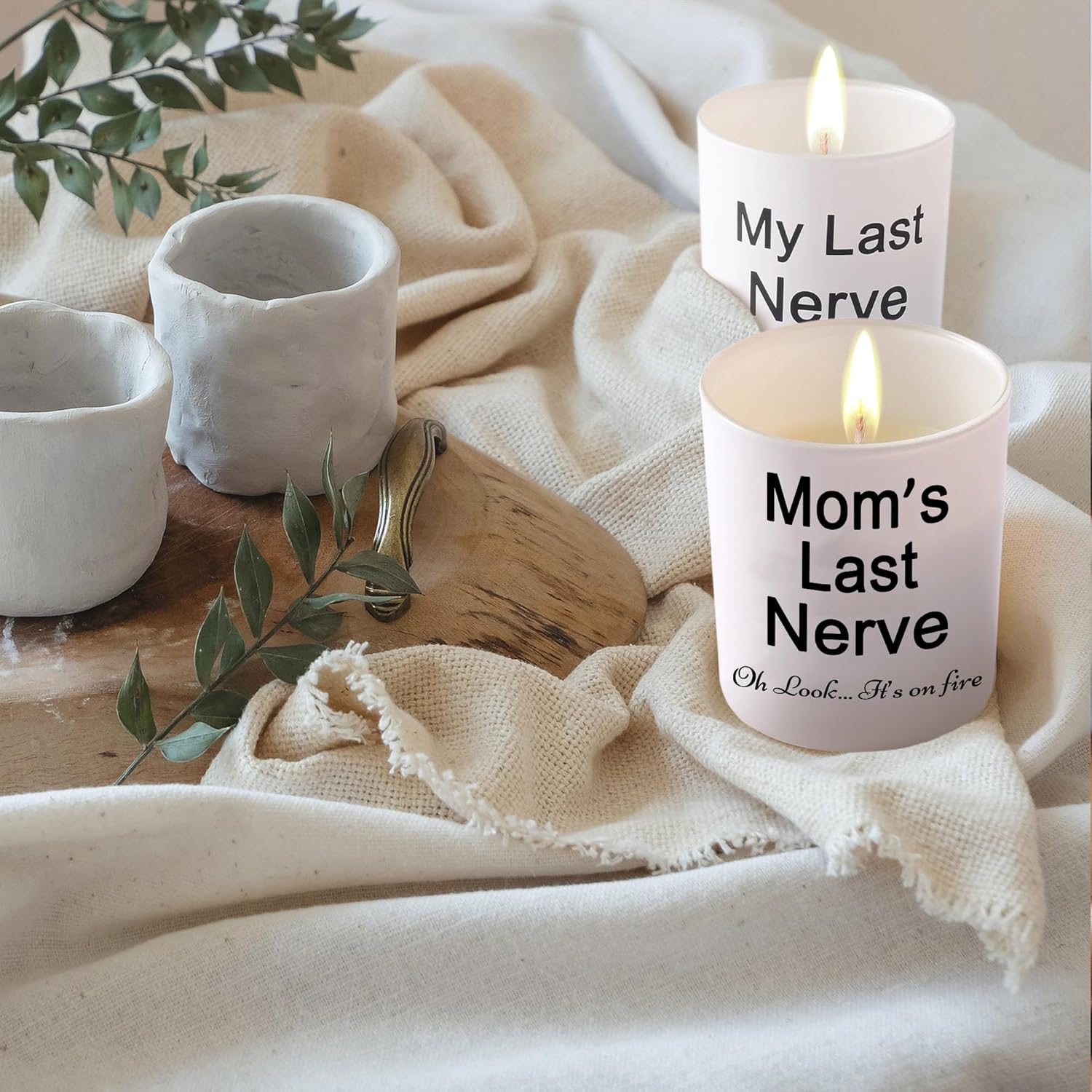 Velas de regalo para mamá de hija o hijo, divertidas velas únicas de Navidad, cumpleaños, día de la madre, regalos para mamá, mamás, Last Nerve Oh
