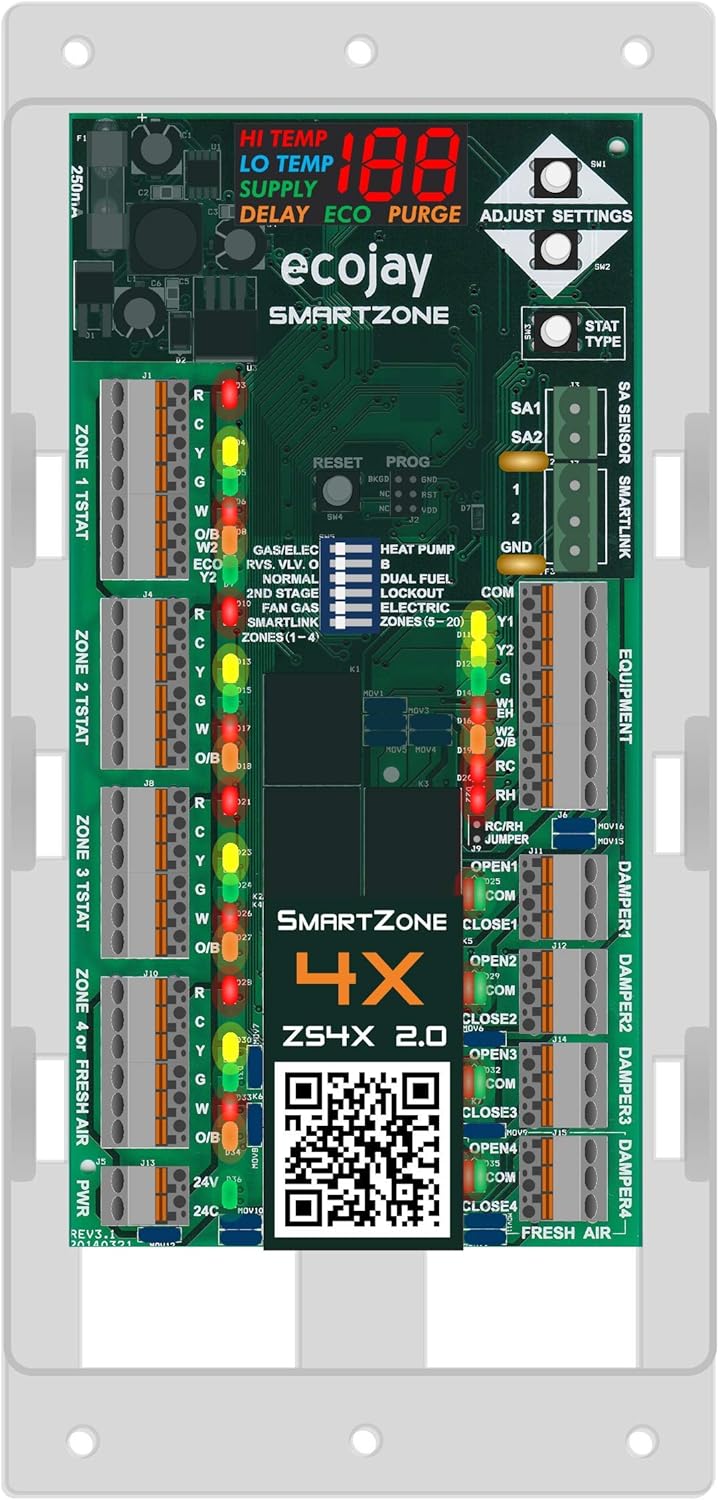 Juego de controlador de 4 zonas con sensor de temporizador SmartZone-4X Control, repuesto universal para Honeywell, paneles de zonación, truezone