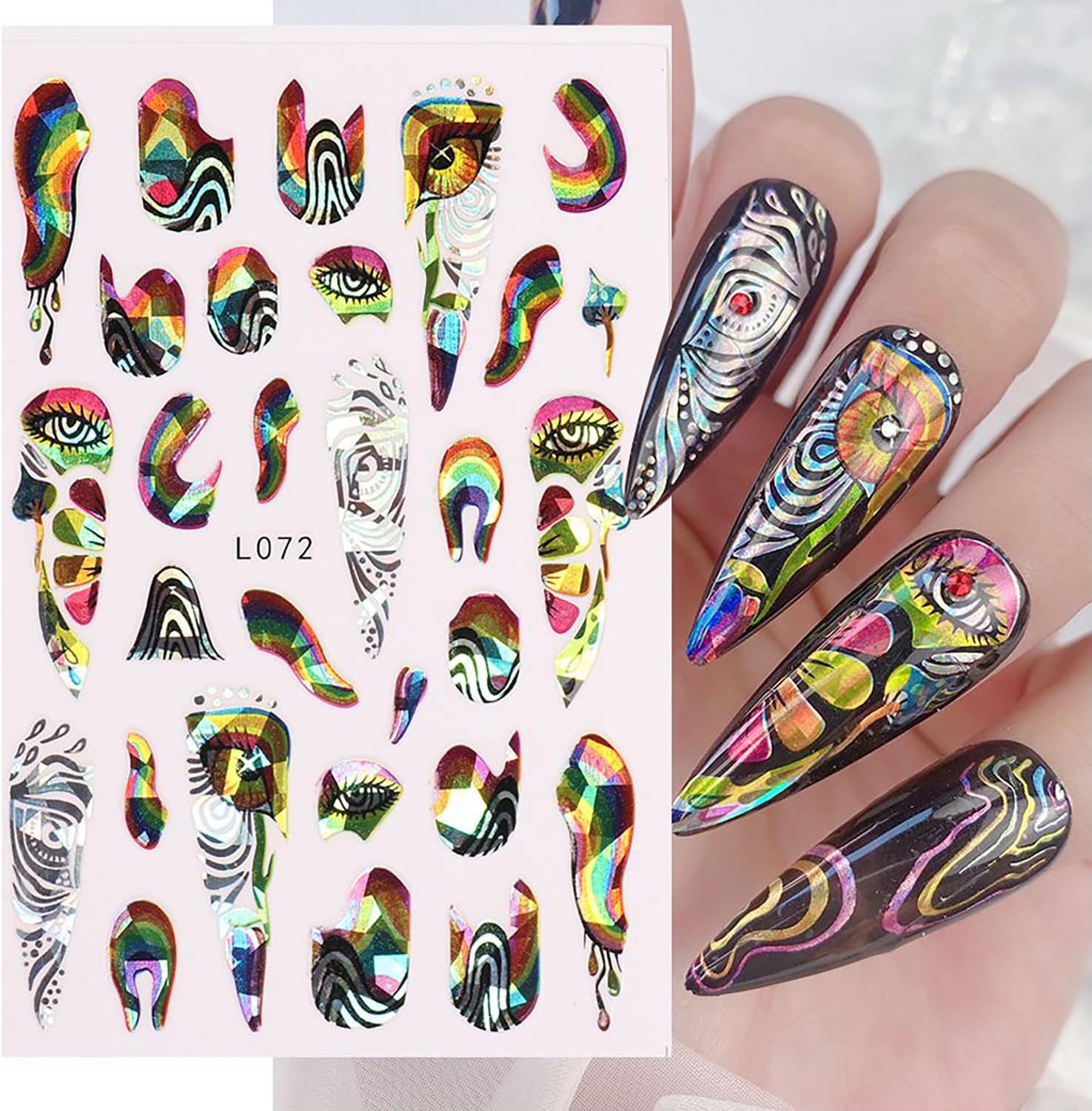 8 hojas de calcomanías de arte de uñas de flores de animales, calcomanías autoadhesivas 3D de mariposas, pavo real, suministros de arte de uñas,