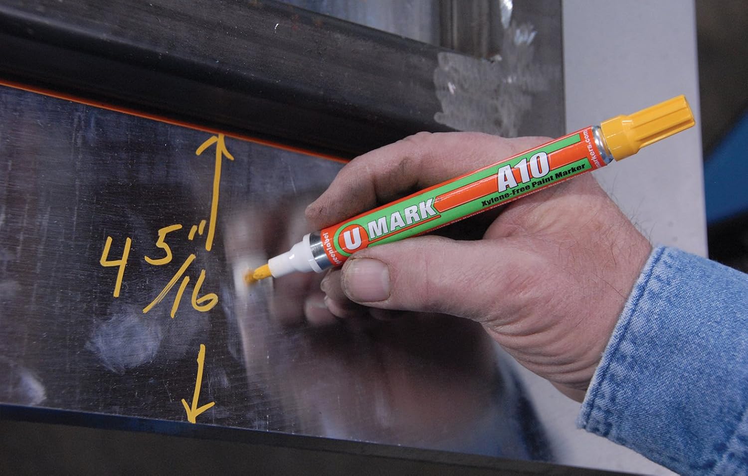 U-Mark A10 marcador de pinturasin Xileno 0,563 pulgadas de diámetro, 5,6 pulgadas de longitudPaquete de 12(Varios colores, con HD punta redonda de