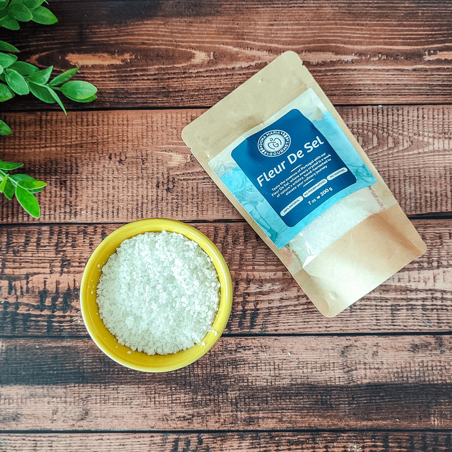 Fleur De Sel 7oz Gourmet Salt Hand Harvest Dona Maria Gourmet Sal marina natural
