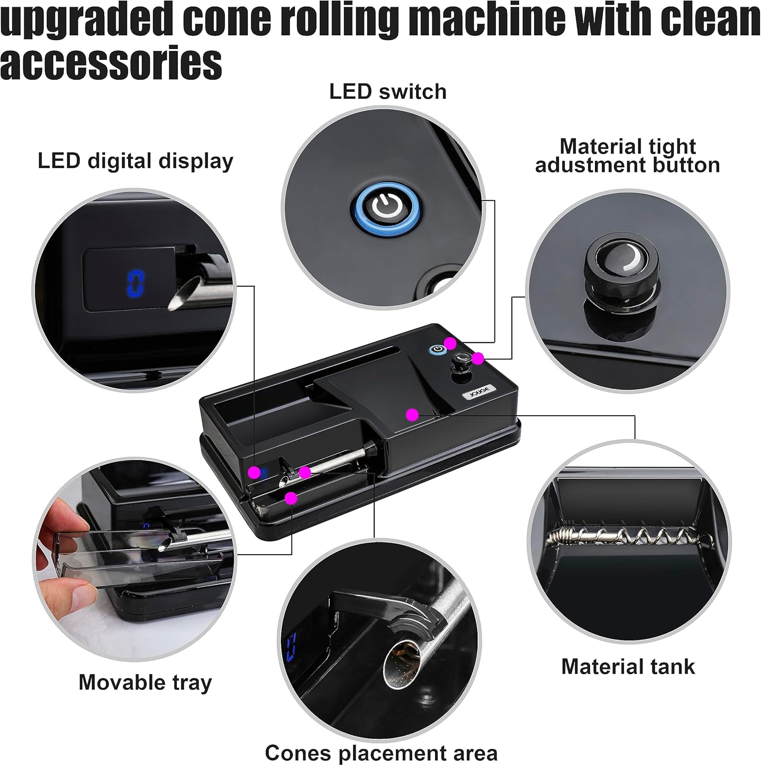 Máquina de laminación eléctrica de cono, máquina de laminación de cigarrillos Máquina automática portátil para fabricar inyectores de cigarrillos,
