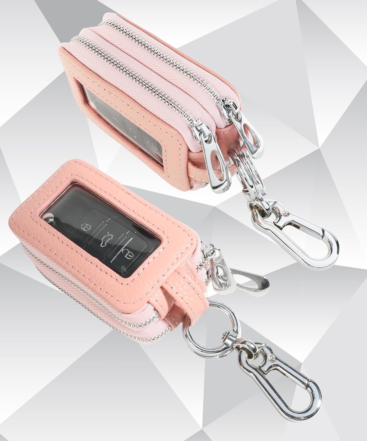 Zlirfy Funda para llave de automóvil, soporte para llave de automóvil, funda de cuero para llavero de automóvil, accesorio para automóvil, protector