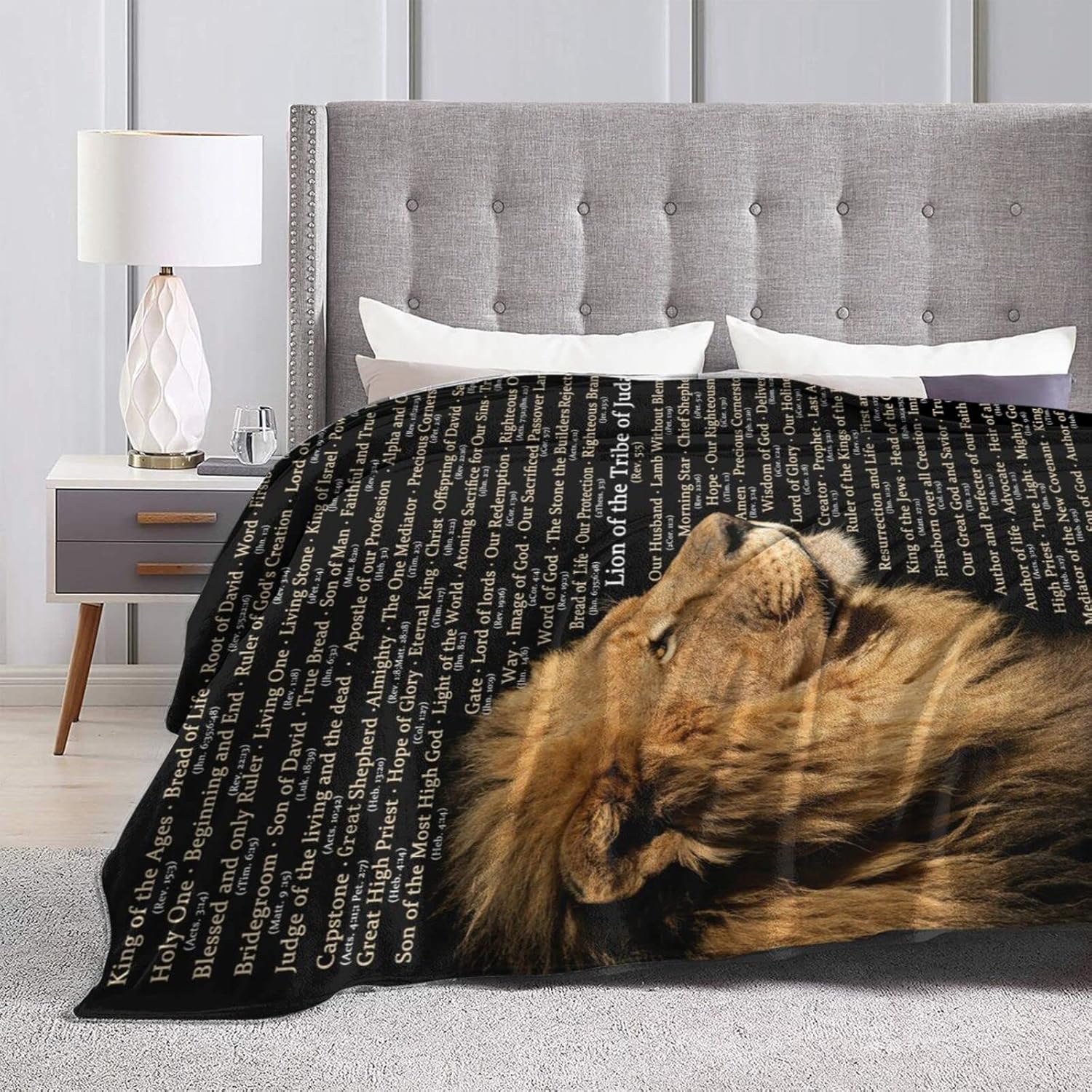 Manta de regalo religioso con nombres de Cristo, manta cristiana, suave, ligera, acogedora y cálida para mujeres y hombres, regalo – 80 x 60 pulgadas