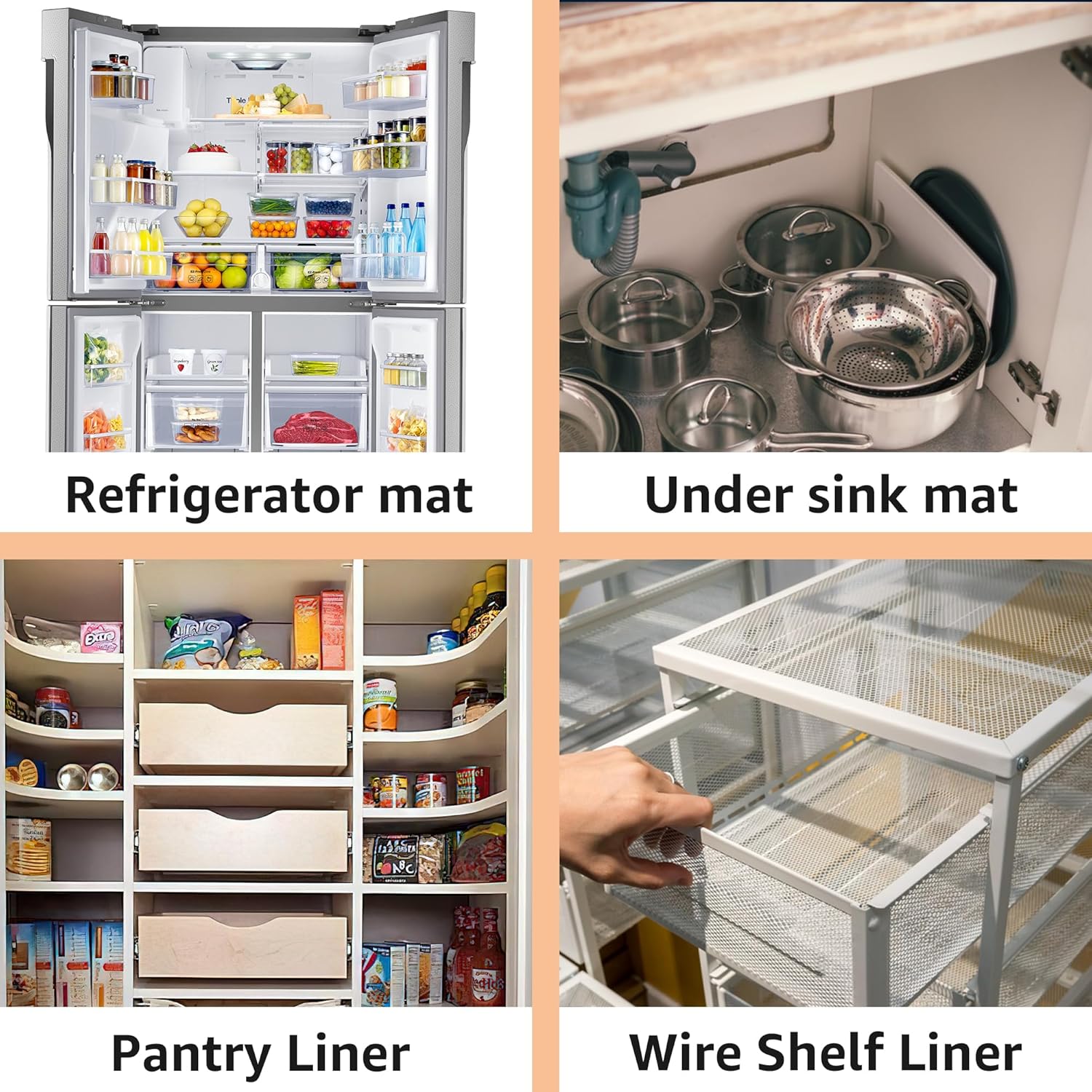 PABUSIOR Shelf Liners White – Forro para cajones de cocina, (15 x 360 pulgadas), enrollable, antideslizante, impermeable, fácil de cortar, lavable,