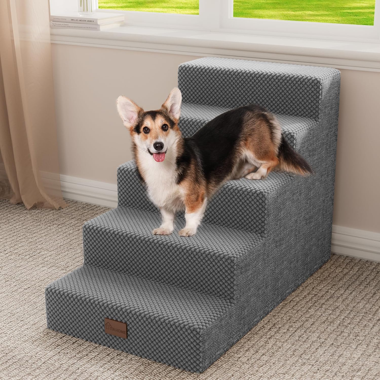 YITAHOME Escaleras para perros, escaleras para mascotas para perros pequeños, escalones para mascotas para cama y sofá con tablas de apoyo,